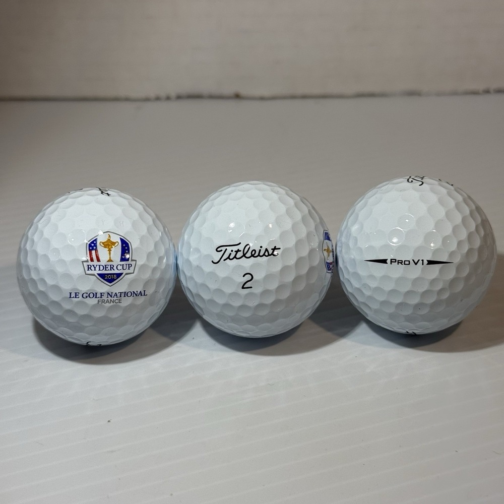 2018 Ryder Cup Logo 3-Pack Golf Balls Commemorative Le Golf National France NIB